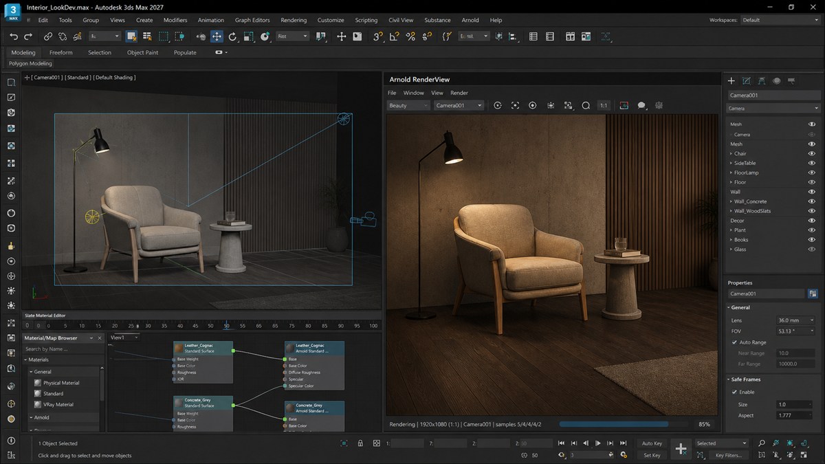 Render kiến trúc và sản phẩm bằng Arnold trong 3ds Max