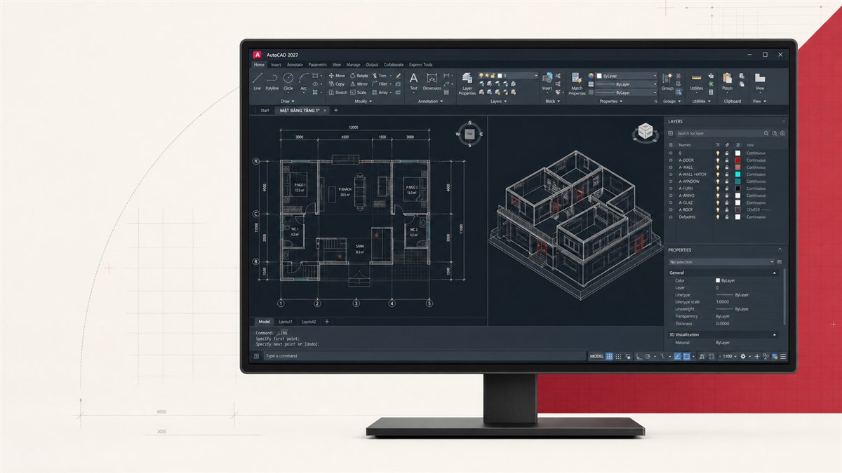 Giao diện phần mềm AutoCAD bản quyền chính hãng