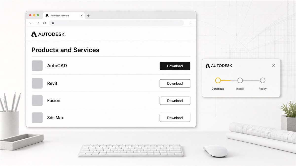 Tải và cài đặt phần mềm từ Autodesk Account chính thức