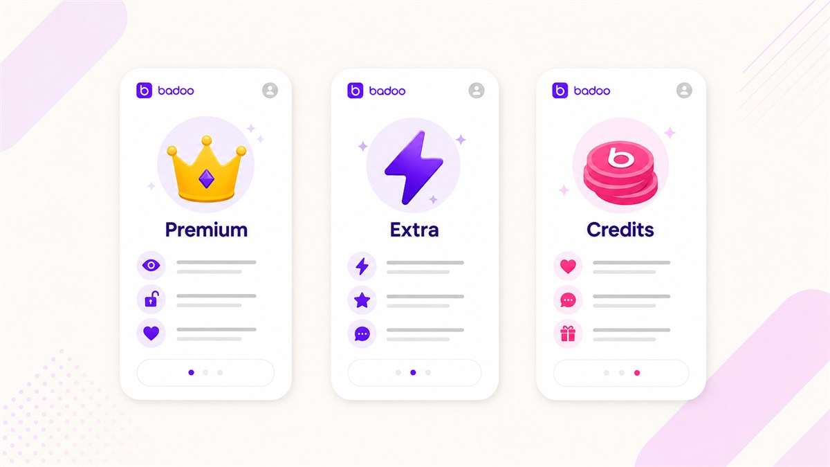 So sánh Badoo Premium, Badoo Extra và Credits