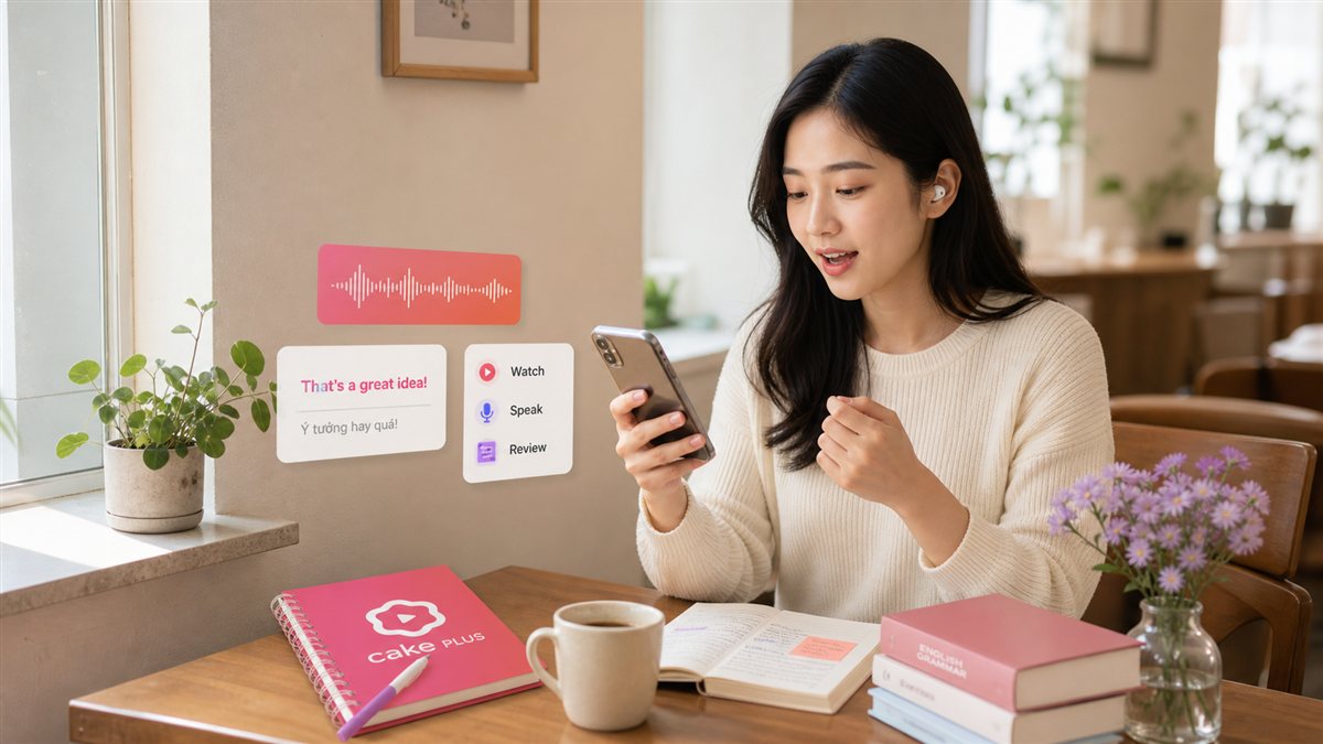 Cake Plus học tiếng Anh và tiếng Hàn qua video ngắn