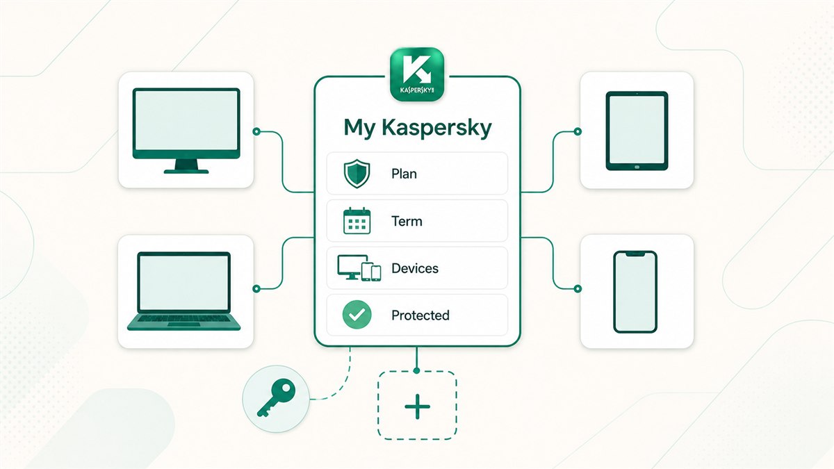 My Kaspersky quản lý subscription và thiết bị được bảo vệ
